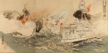  sie - Sino japanischer Krieg der japanischen Marine siegt den Start 1895 Ogata Gekko Ukiyo e